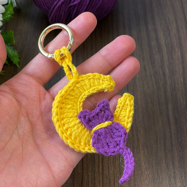 Crochet Moon Keychain Pattern PDF, Crescent Moon Bag Charm Tutorial, Cute Keyring Ornament