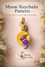 Crochet Moon Keychain Pattern PDF, Crescent Moon Bag Charm Tutorial, Cute Keyring Ornament