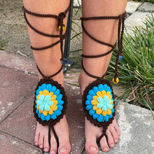 Crochet Motif Barefoot Sandals Pattern, Granny Style Foot Jewelry Design, Summer Beach Toe Anklet Sandals