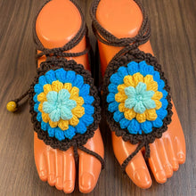 Crochet Motif Barefoot Sandals Pattern, Granny Style Foot Jewelry Design, Summer Beach Toe Anklet Sandals