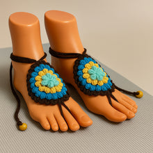 Crochet Motif Barefoot Sandals Pattern, Granny Style Foot Jewelry Design, Summer Beach Toe Anklet Sandals