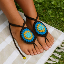 Crochet Motif Barefoot Sandals Pattern, Granny Style Foot Jewelry Design, Summer Beach Toe Anklet Sandals