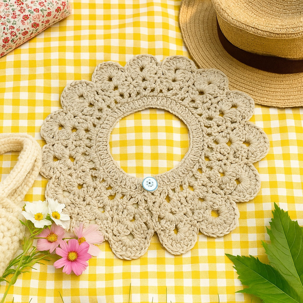 Crochet Peter Pan Collar Pattern For Detachable Vintage Style Lace Neck Accessory Design - Hand Trendy