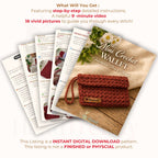 Crochet Pouch Pattern PDF Wallet Organizer Drawstring Phone Card Coin Holder
