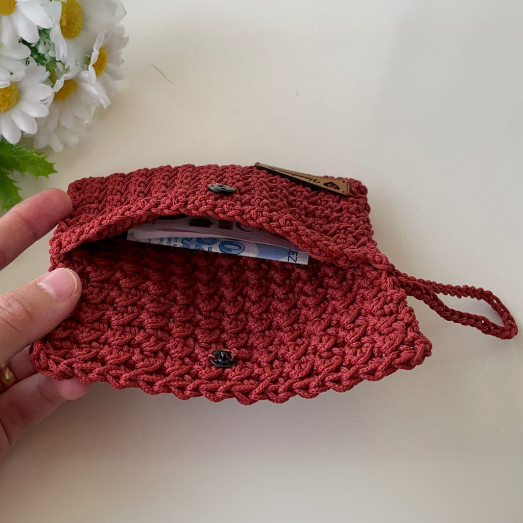 Crochet Pouch Pattern PDF Wallet Organizer Drawstring Phone Card Coin Holder