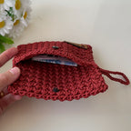 Crochet Pouch Pattern PDF Wallet Organizer Drawstring Phone Card Coin Holder