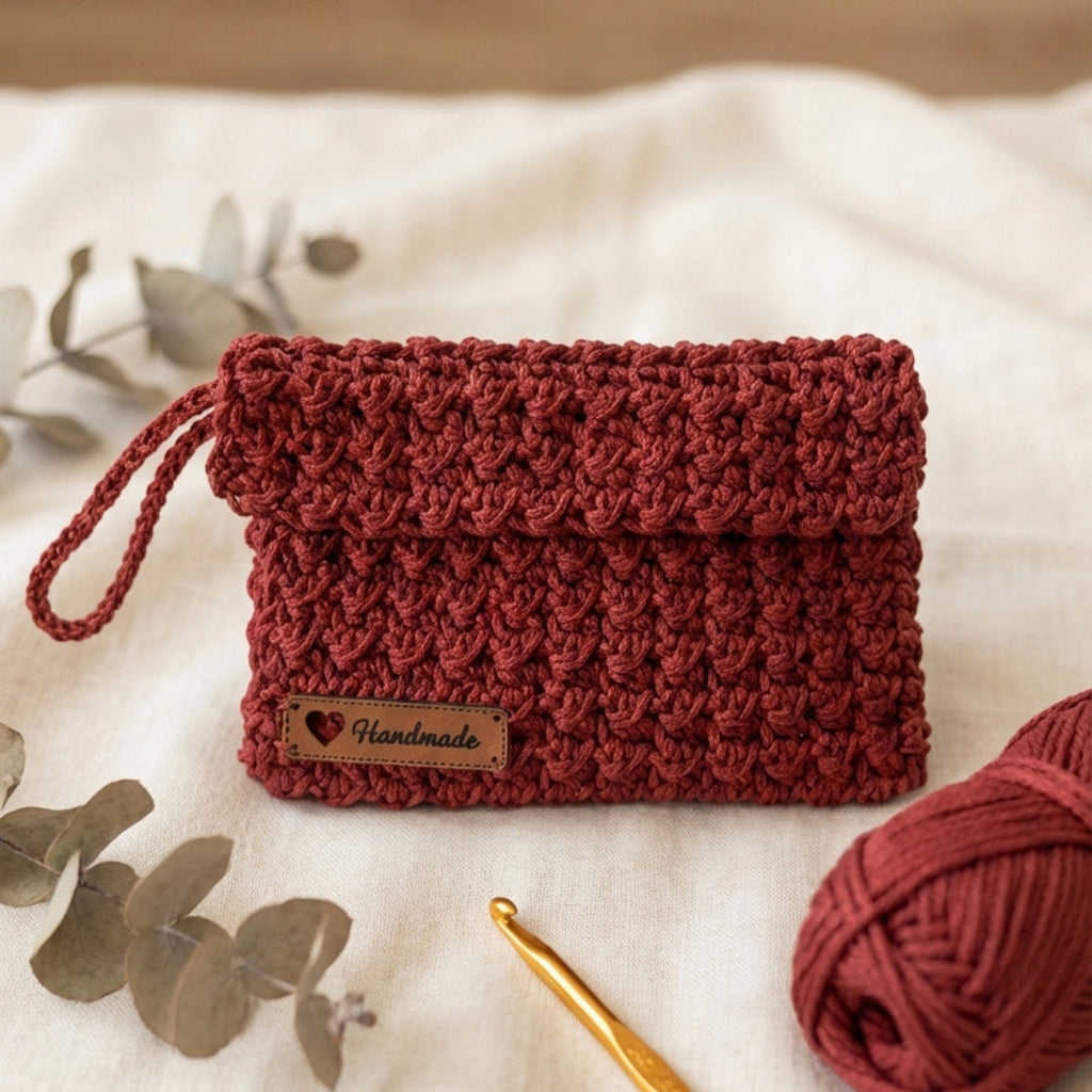 Crochet Pouch Pattern PDF Wallet Organizer Drawstring Phone Card Coin Holder