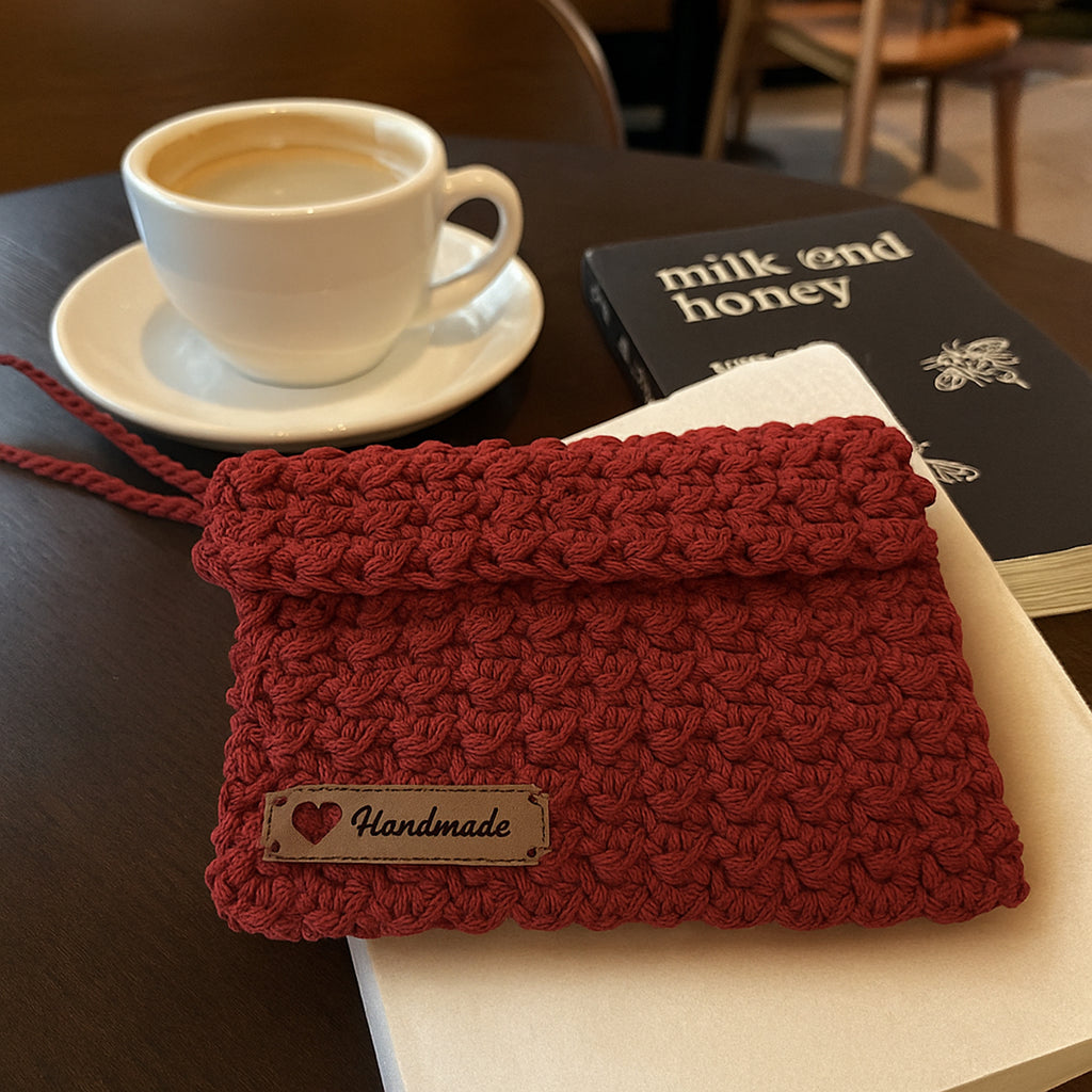 Crochet Pouch Pattern PDF Wallet Organizer Drawstring Phone Card Coin Holder