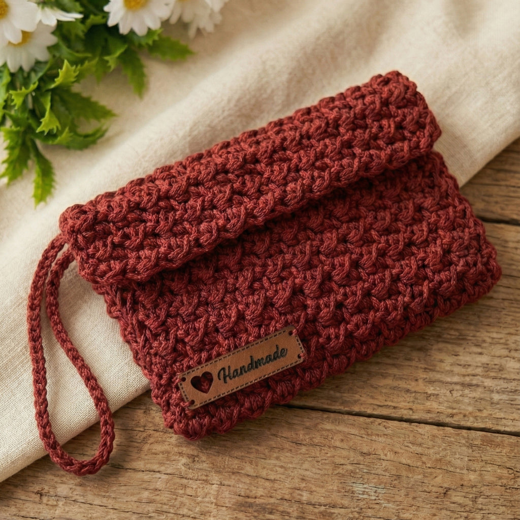 Crochet Pouch Pattern PDF Wallet Organizer Drawstring Phone Card