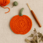 Crochet Pumpkin Coaster Pattern For Fall Decor – Handmade Halloween Table Ornament - Hand Trendy