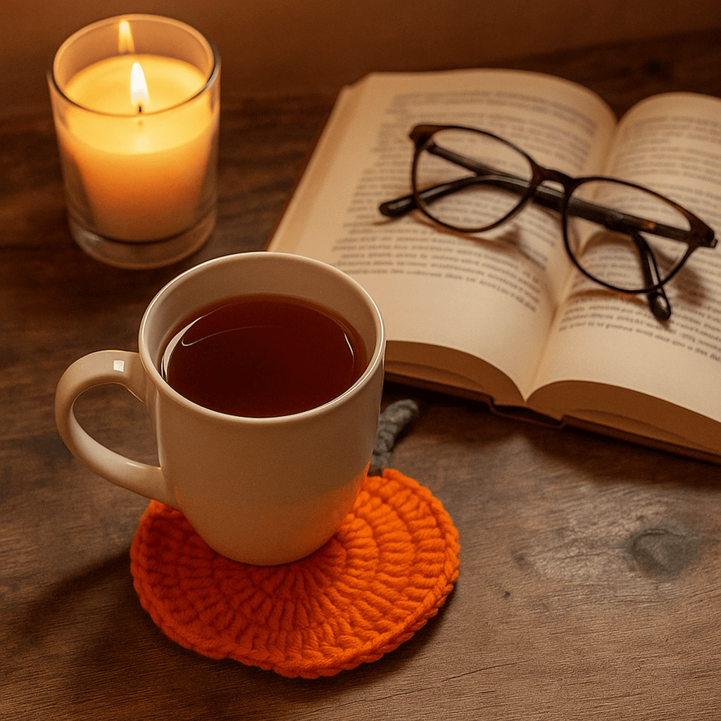 Crochet Pumpkin Coaster Pattern For Fall Decor – Handmade Halloween Table Ornament - Hand Trendy