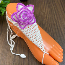 Crochet Rose Barefoot Sandals Pattern PDF, Floral Summer Beach Wedding Anklet Tutorial