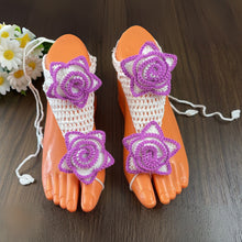 Crochet Rose Barefoot Sandals Pattern PDF, Floral Summer Beach Wedding Anklet Tutorial