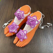 Crochet Rose Barefoot Sandals Pattern PDF, Floral Summer Beach Wedding Anklet Tutorial