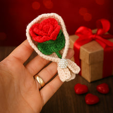 Crochet Rose Bouquet Pattern PDF with Mini Flower Gift Wrap Design for Valentine