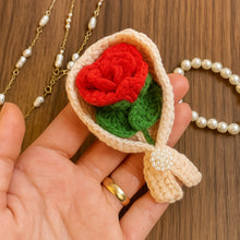 Crochet Rose Bouquet Pattern PDF with Mini Flower Gift Wrap Design for Valentine