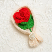 Crochet Rose Bouquet Pattern PDF with Mini Flower Gift Wrap Design for Valentine