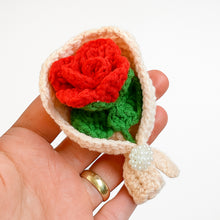 Crochet Rose Bouquet Pattern PDF with Mini Flower Gift Wrap Design for Valentine