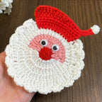 Crochet Santa Coaster Pattern Christmas Table Decor Holiday Drink Coaster DIY Festive Craft PDF - Hand Trendy