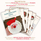 Crochet Santa Coaster Pattern Christmas Table Decor Holiday Drink Coaster DIY Festive Craft PDF - Hand Trendy