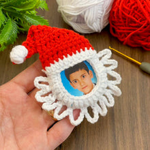 Crochet Santa Photo Frame Ornament Pattern PDF – Christmas Home Decoration Tutorial