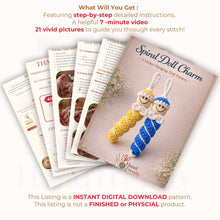 Crochet Spiral Doll Pattern PDF, Mini Hanging Toy Tutorial, Cute Twisted Body Design