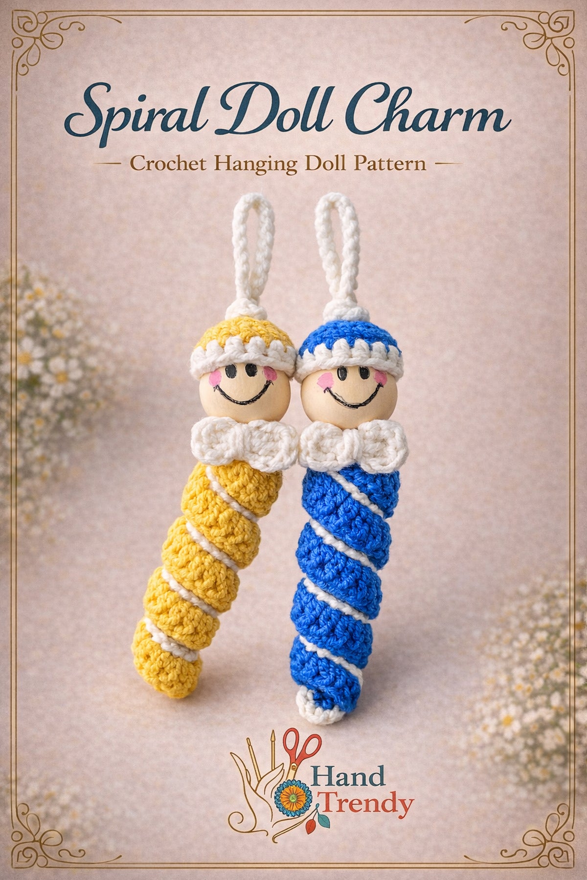 Crochet Spiral Doll Pattern PDF, Mini Hanging Toy Tutorial, Cute Twisted Body Design