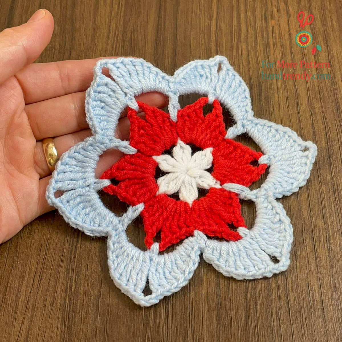 Crochet Star Motif Pattern PDF Instant Download For Geometric DIY Applique Blanket Square Home Decor - Hand Trendy