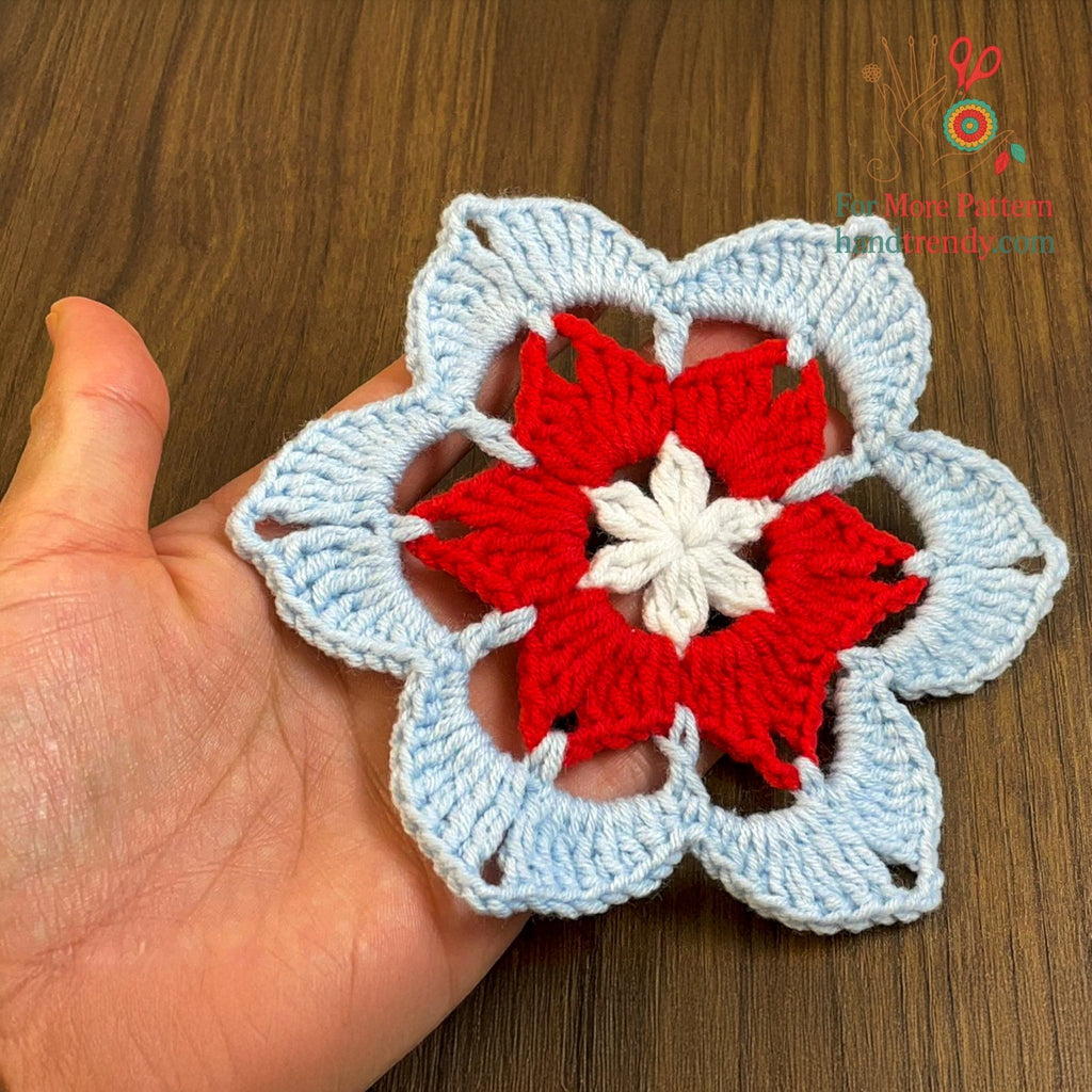 Crochet Star Motif Pattern PDF Instant Download For Geometric DIY Applique Blanket Square Home Decor - Hand Trendy