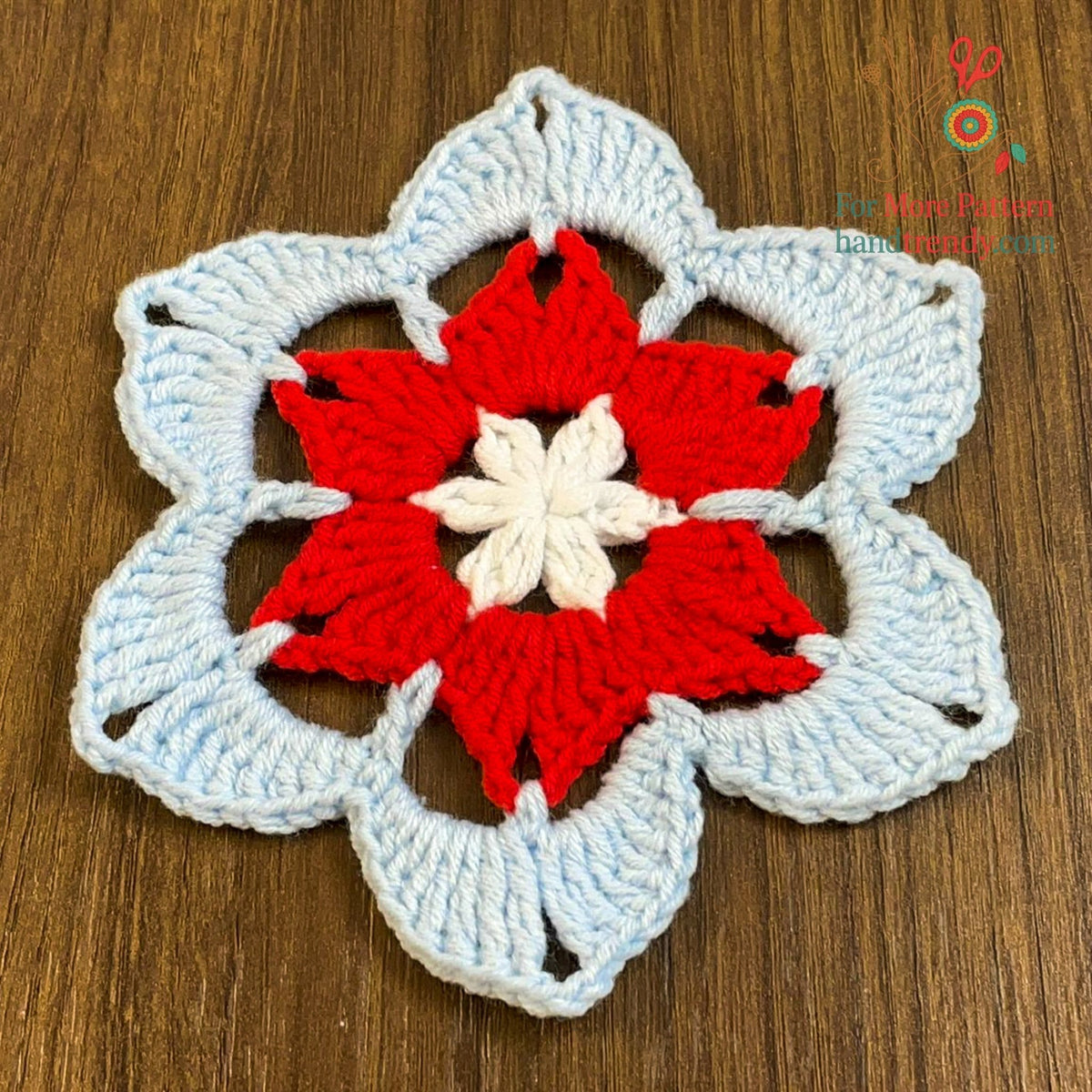Crochet Star Motif Pattern PDF Instant Download For Geometric DIY Applique Blanket Square Home Decor - Hand Trendy