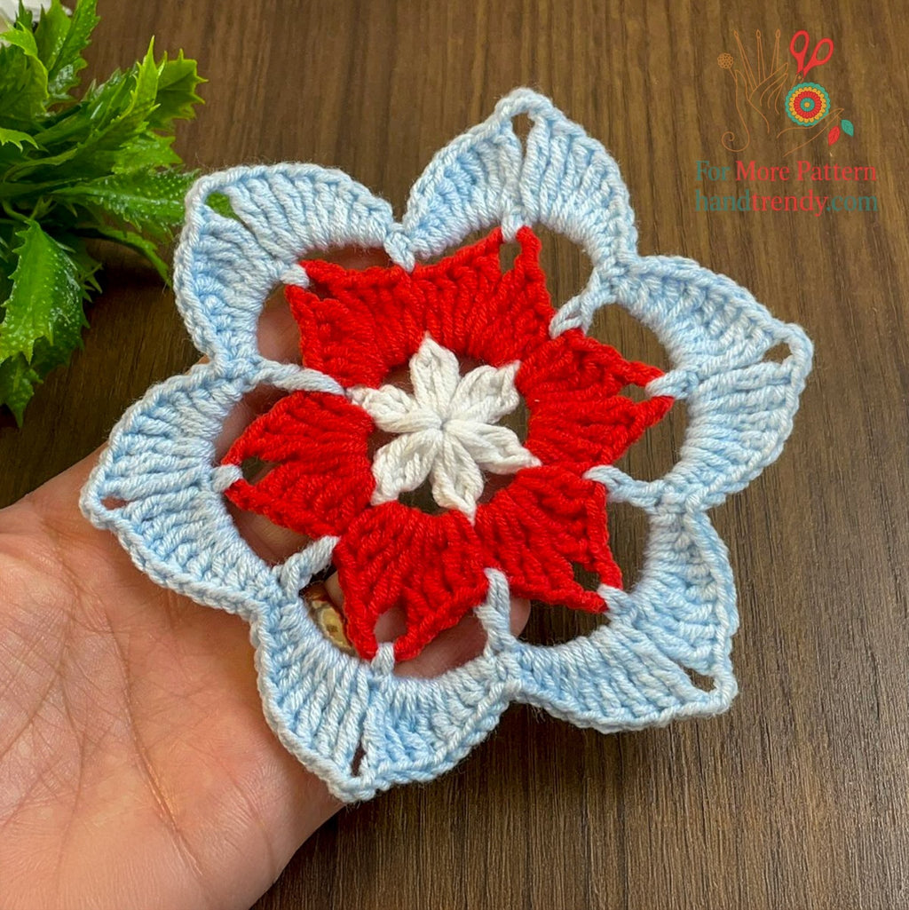 Crochet Star Motif Pattern PDF Instant Download For Geometric DIY Applique Blanket Square Home Decor - Hand Trendy