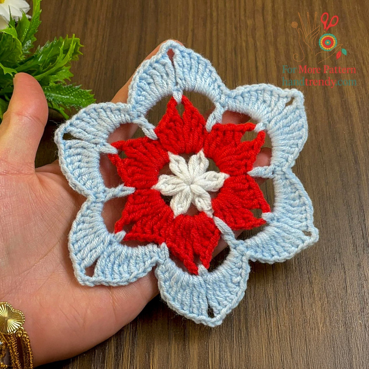 Crochet Star Motif Pattern PDF Instant Download For Geometric DIY Applique Blanket Square Home Decor - Hand Trendy