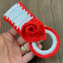 Crochet Towel Holder Pattern PDF Rose Loop Design For Kitchen Bathroom Organization