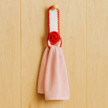 Crochet Towel Holder Pattern PDF Rose Loop Design For Kitchen Bathroom Organization