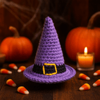 Crochet Witch Hat Pattern For Halloween Decor – Mini Amigurumi Wizard Hat PDF - Hand Trendy