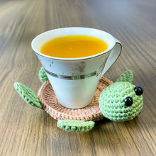Cute Turtle Coaster Pattern PDF for Crochet Lovers, DIY Amigurumi Turtle Cup Holder Digital Download