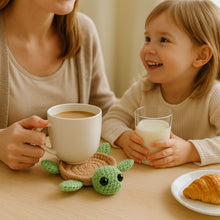 Cute Turtle Coaster Pattern PDF for Crochet Lovers, DIY Amigurumi Turtle Cup Holder Digital Download