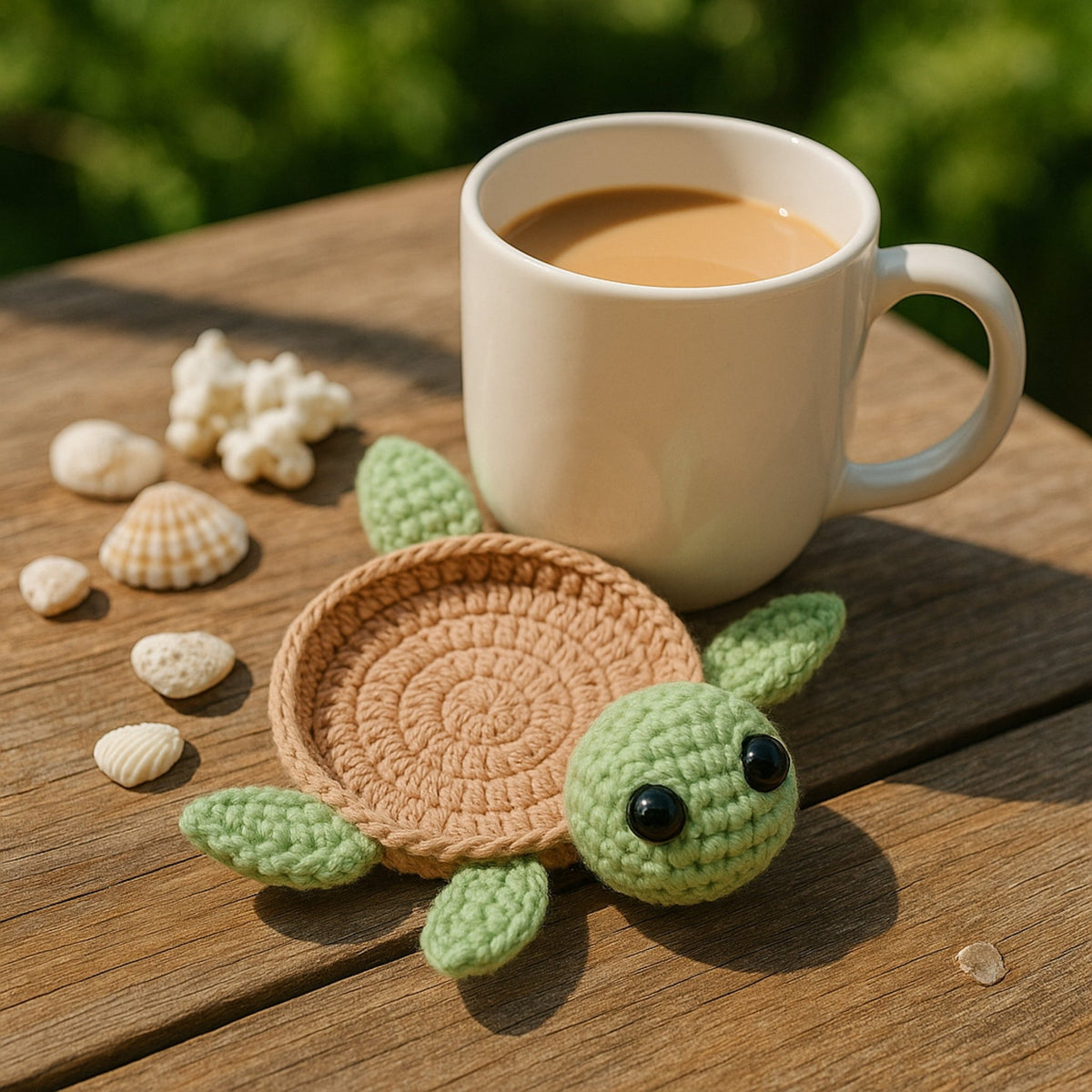 Cute Turtle Coaster Pattern PDF for Crochet Lovers, DIY Amigurumi Turtle Cup Holder Digital Download - Hand Trendy
