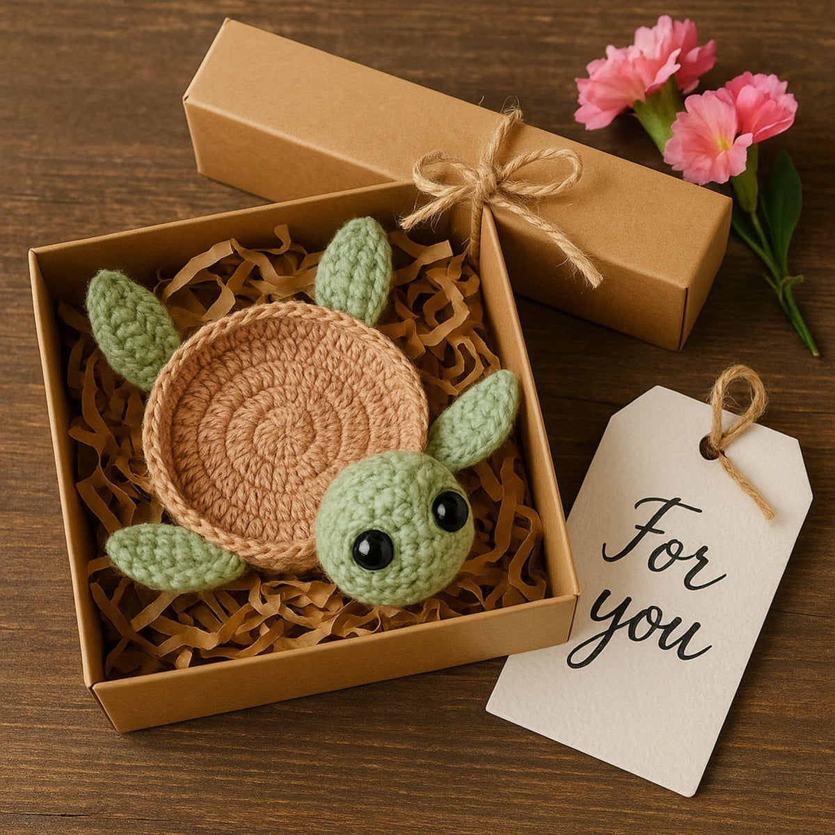 Cute Turtle Coaster Pattern PDF for Crochet Lovers, DIY Amigurumi Turtle Cup Holder Digital Download - Hand Trendy