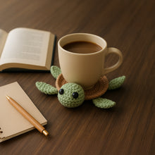Cute Turtle Coaster Pattern PDF for Crochet Lovers, DIY Amigurumi Turtle Cup Holder Digital Download