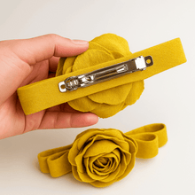 Denim Rose Hair Clip Pattern – Upcycled Fabric Flower Barrette PDF DIY