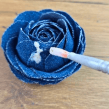 Denim Rose Hair Clip Pattern – Upcycled Fabric Flower Barrette PDF DIY