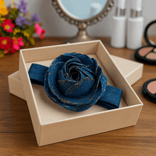 Denim Rose Hair Clip Pattern – Upcycled Fabric Flower Barrette PDF DIY