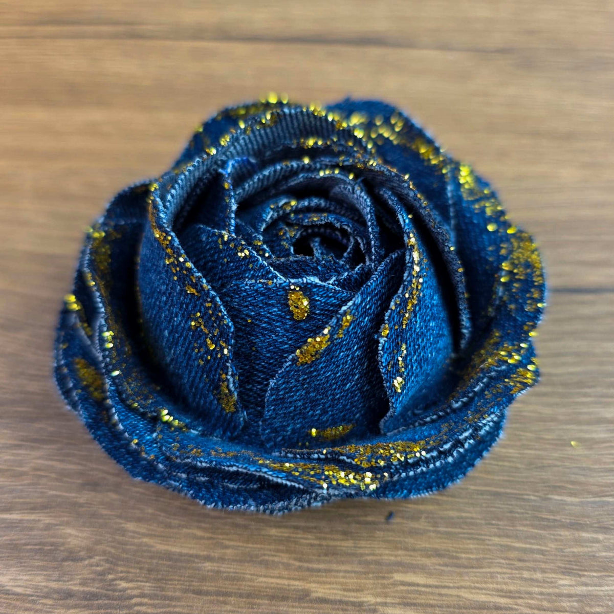 Denim Rose Hair Clip Pattern – Upcycled Fabric Flower Barrette PDF DIY - Hand Trendy