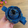Denim Rose Hair Clip Pattern – Upcycled Fabric Flower Barrette PDF DIY