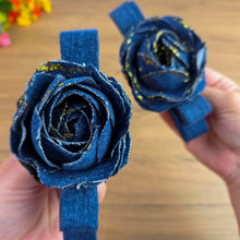 Denim Rose Hair Clip Pattern – Upcycled Fabric Flower Barrette PDF DIY