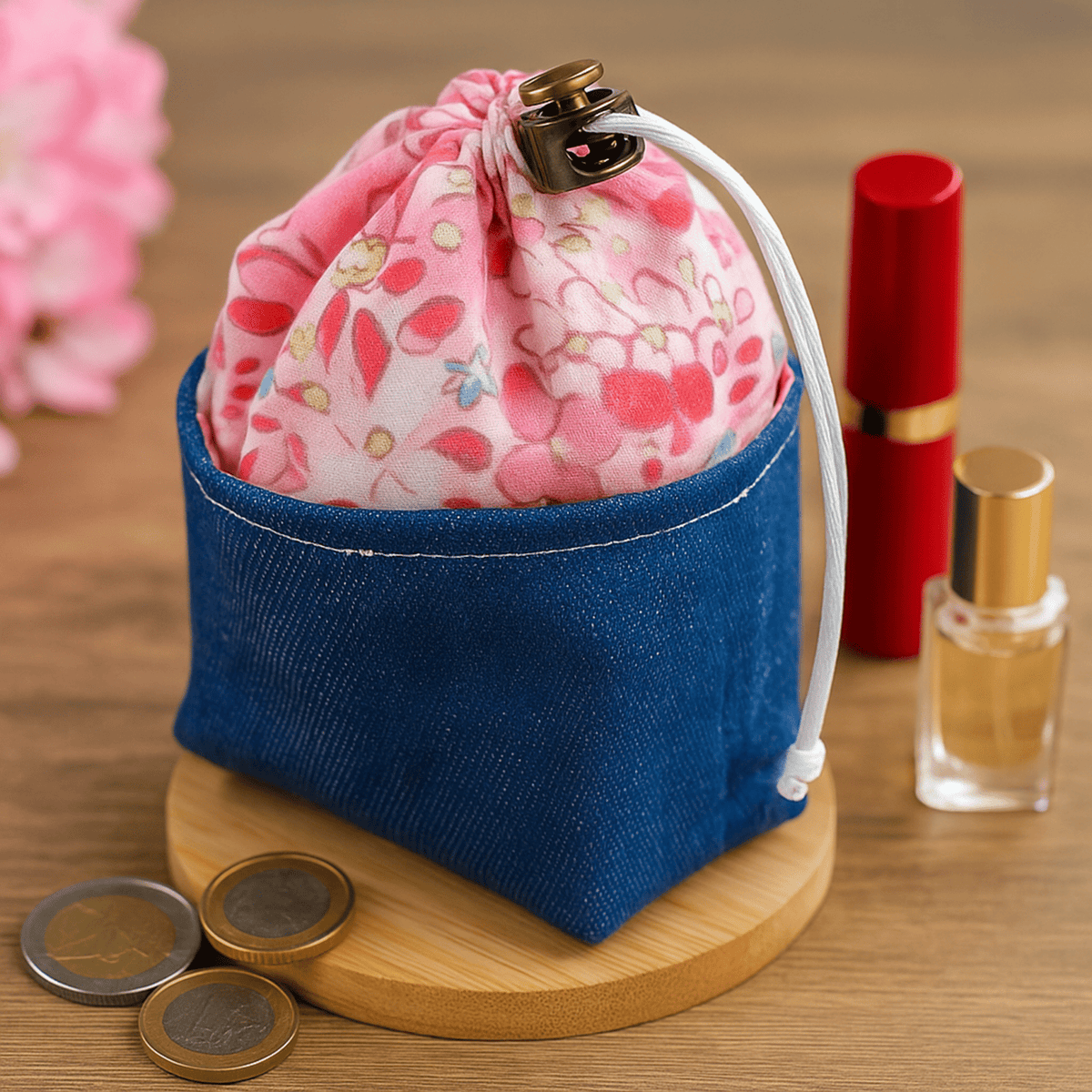 Drawstring Box Pouch Sewing Pattern – Mini Fabric Bag PDF Tutorial for Beginners - Hand Trendy