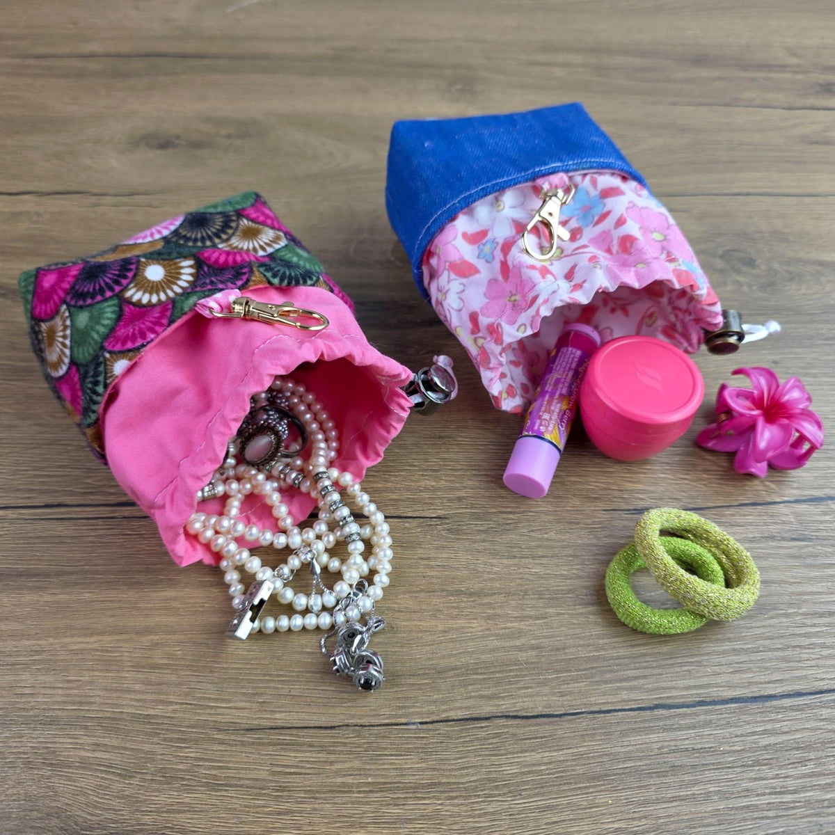 Drawstring Box Pouch Sewing Pattern – Mini Fabric Bag PDF Tutorial for Beginners - Hand Trendy