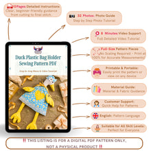 Duck Plastic Bag Holder Sewing Pattern – Reusable Grocery Sack Organizer PDF