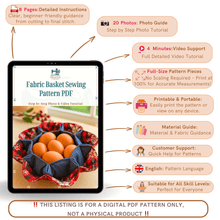 Fabric Basket Sewing Pattern For Beginners – Quilted Organizer Bowl – Multipurpose Storage Basket Sewing Tutorial - Hand Trendy